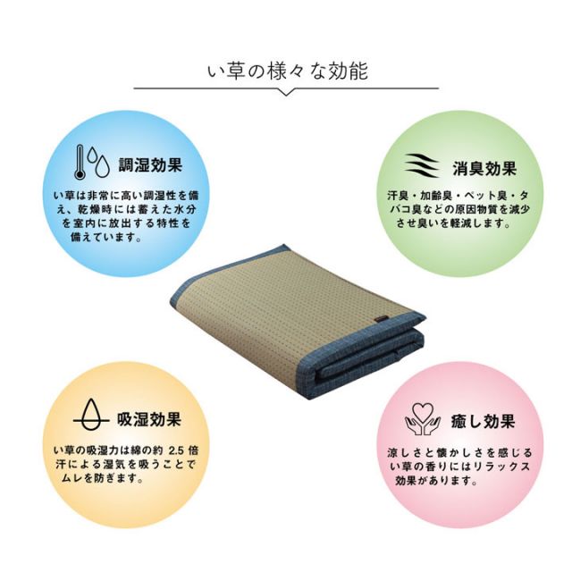 スーパSALE10倍＆4時間限定10％OFF マット くつろぎ お昼寝 い草 抗菌防臭 消臭 シンプル 小林製薬コバガード使用 約70×150cm