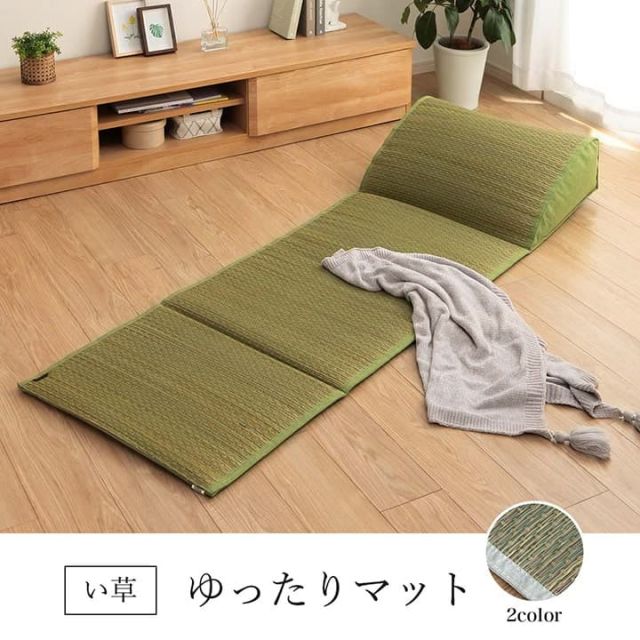 スーパSALE10倍＆4時間限定10％OFF い草 マット クッション 頭部付き くつろぎ お昼寝 約60×180cm