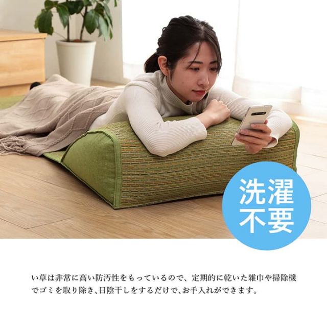 スーパSALE10倍＆4時間限定10％OFF い草 マット クッション 頭部付き くつろぎ お昼寝 約60×180cm