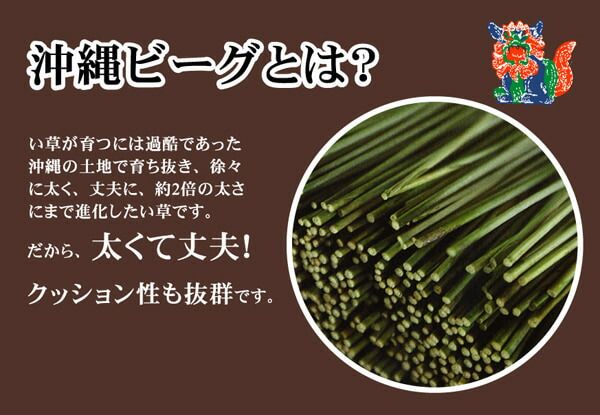 純国産 沖縄ビーグの寝ござ 『ざわわ』 ダブル(約128×200cm）※枚つなぎ