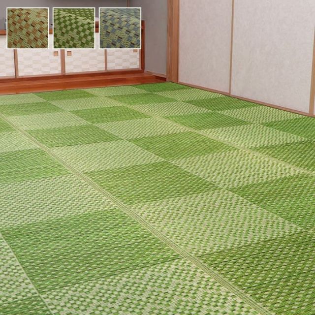 ラグ 国産 純国産 日本製 小林製薬 持続性抗菌剤 KOBA-GUARD 制菌 抗菌防臭  夏 い草 市松 モダン 滑り止め 不織布 約191×250cm