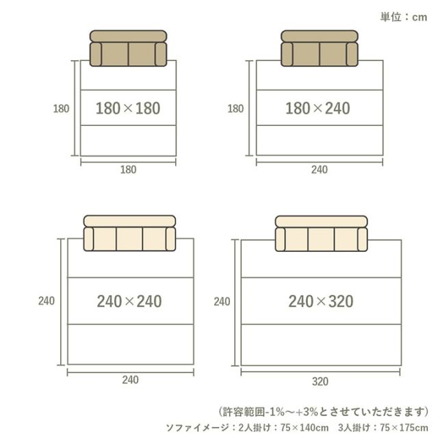 ラグ 長方形 い草 自然素材 シンプル ボーダー 裏面すべり止め付き 滑りにくい 抗菌防臭 約3畳 約180×240cm