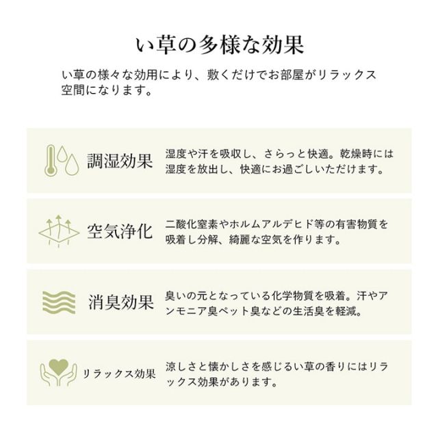 ラグ 長方形 い草 自然素材 シンプル ボーダー 裏面すべり止め付き 滑りにくい 抗菌防臭 約3畳 約180×240cm