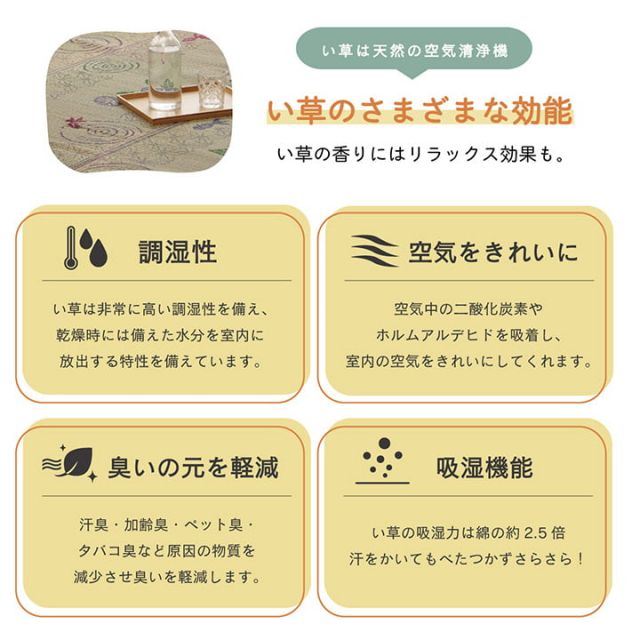 ラグ い草 金魚 和 風物詩 コンパクト 滑り止め不織布 自然素材 抗菌防臭 約180×240cm