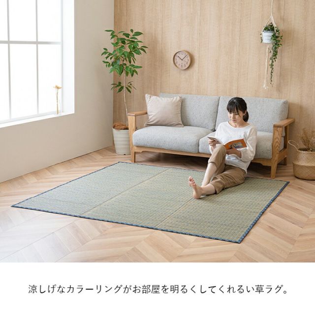 い草 畳 自然素材 カーペット ラグ インテリア 夏用 節電 無地 涼しい チェック柄 シンプル おしゃれ 滑り止め クッション性 約120×180cm