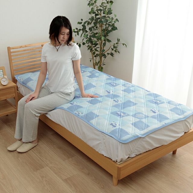 冷感 可愛い 猫柄 おすすめ ひんやり 肌触り 節電 冷感寝具 夏用 涼しい ダブル 約140×200cm