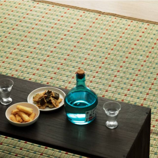 日本 い草 イグサ 自然素材 夏 年間 おすすめ カーペット ラグ 涼しいい 江戸間1畳 87×174cm ブルー