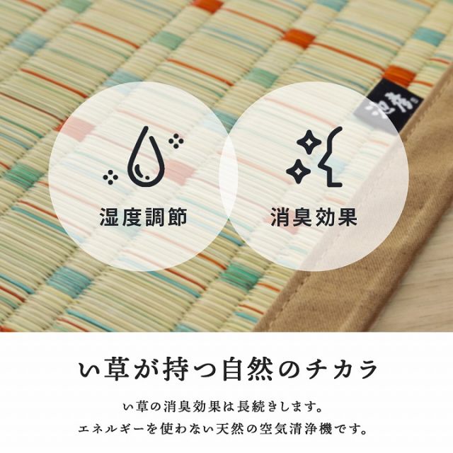 日本 い草 イグサ 自然素材 夏 年間 おすすめ カーペット ラグ 涼しいい 江戸間1畳 87×174cm ブルー