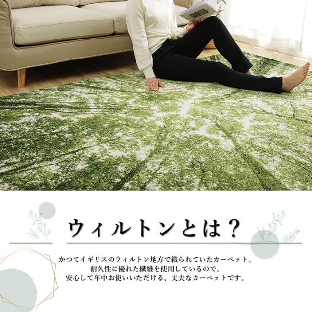 ウィルトンカーペット ウィルトン織り 約80×140cm 抗菌防臭 トルコ製