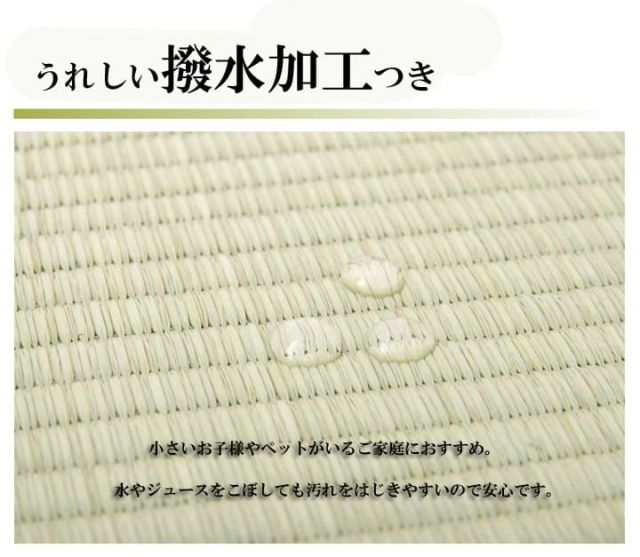 い草 上敷き い草上敷 はっ水 カーペット 無地 『撥水 湖水』 江戸間8畳(約352×352cm）