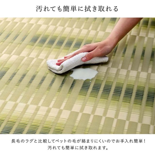 洗える ござ 日本製 国産 カーペット 丈夫 除菌スプレー対応 敷詰 ラグ 敷物 アウトドア レジャー ペット 江戸間8畳（約348×352cm）