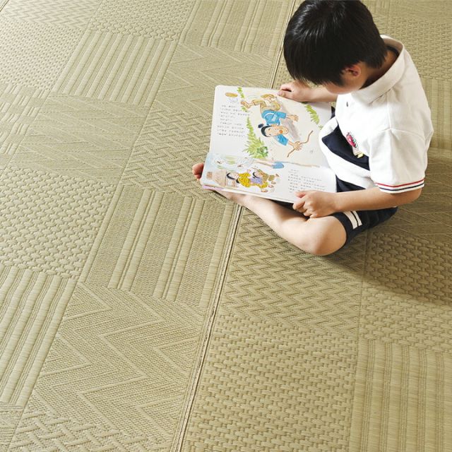上敷き い草カーペット 市松模様 和室  約87×174cm 江戸間1畳
