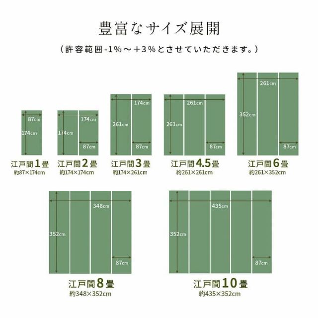 洗える ござ 日本製 国産 カーペット 丈夫 除菌スプレー対応 敷詰 ラグ 敷物 ペット 無地 江戸間3畳（約174×261cm）