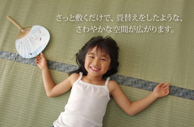 純国産 い草 上敷き カーペット 糸引織 『柿田川』 江戸間4.5畳(約261×261cm）