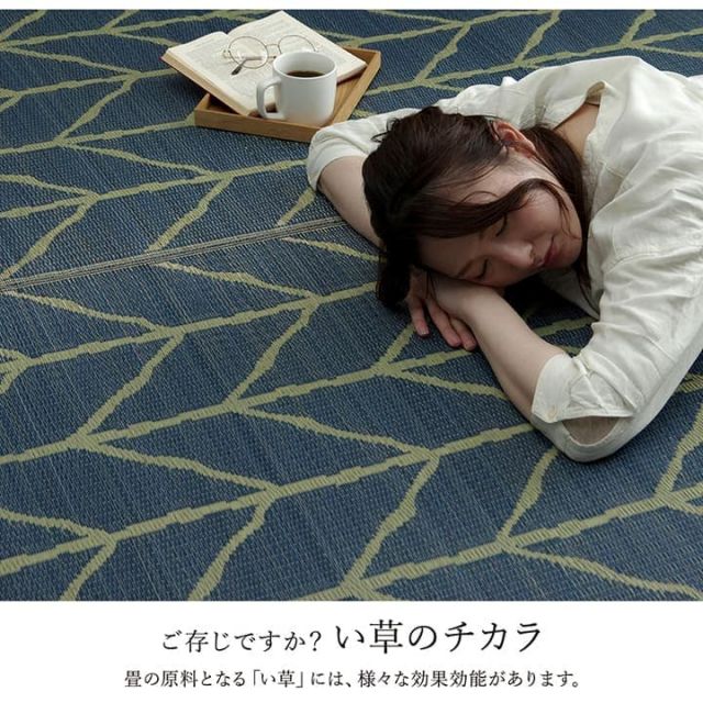 ラグ い草 モダン 純国産 国産 日本製 ウレタン 抗菌防臭 自然素材 ナチュラル 約191×191cm