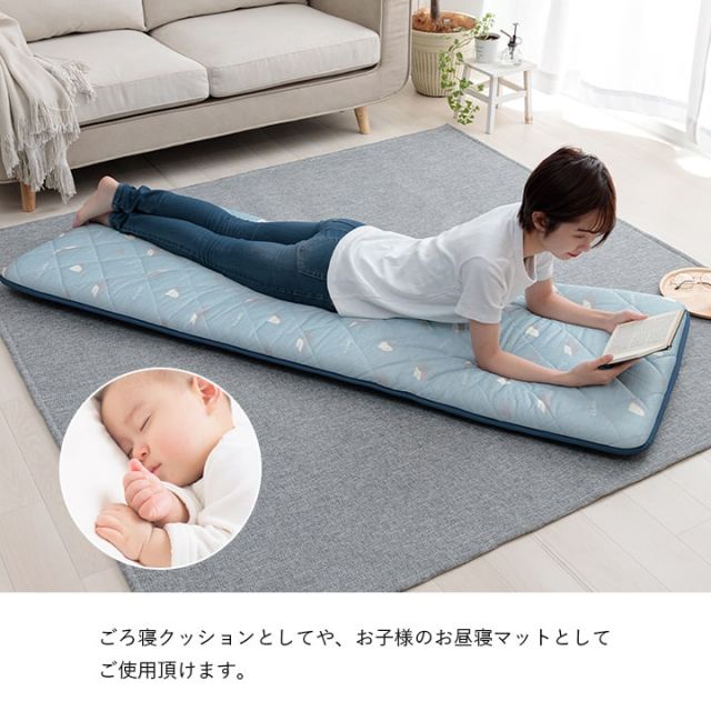 クッション 座布団 冷感 ひんやり ごろ寝 三層 洗える ペンギン 約65×180cm