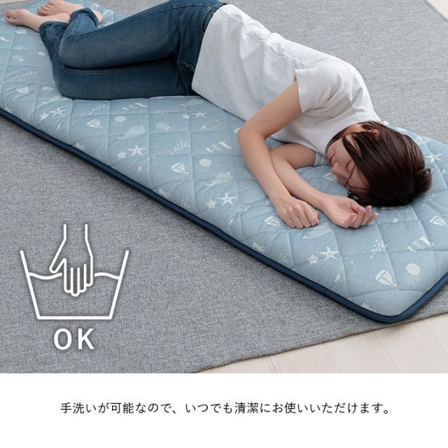 クッション 座布団 冷感 ひんやり ごろ寝 三層 洗える ペンギン 約65×180cm