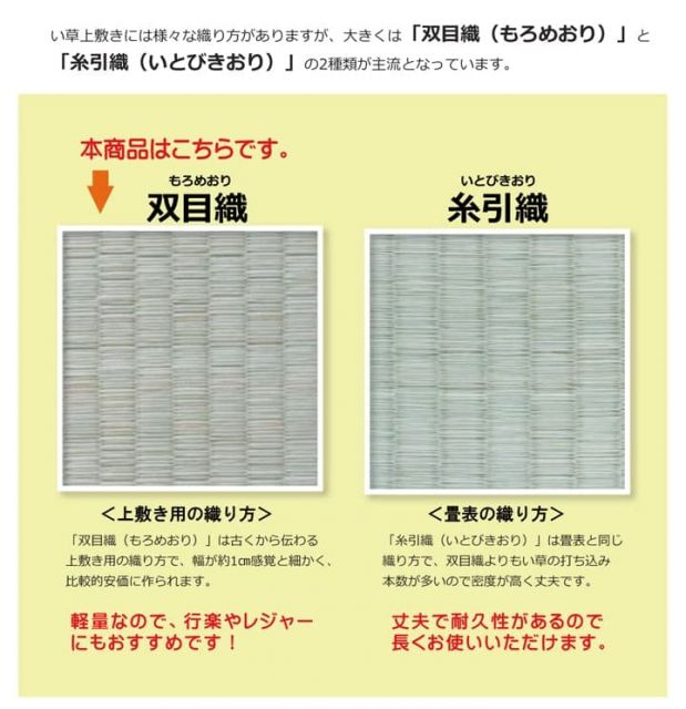 純国産 い草 上敷き カーペット 双目織 『松』 団地間4.5畳(約255×255cm）