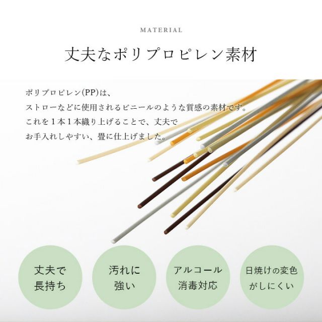 置き畳 ユニット畳 日本製 丈夫 除菌スプレー対応 PP ポリプロピレン 約70×70cm 単品