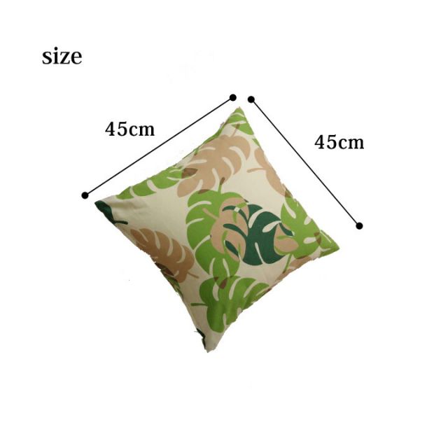 スーパSALE10倍＆4時間限定10％OFF クッションカバー 椅子用 リーフ柄 『モンステラ』 約45×45cm 2枚組