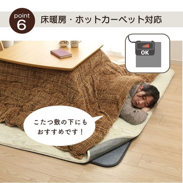 ラグ 下敷き 滑り止め 滑りにくい 防音 へたりにくい ボリューム ウレタン10mm クッション性 約180×180cm 床暖房 ホットカーペット対応