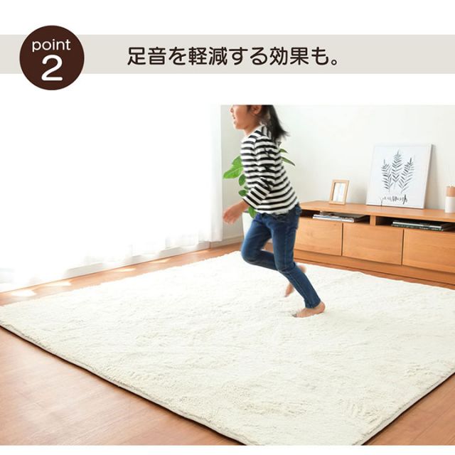 ラグ 下敷き 滑り止め 滑りにくい 防音 へたりにくい ボリューム ウレタン10mm クッション性 約180×235cm 床暖房 ホットカーペット対応
