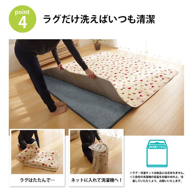 ラグ 下敷き 滑り止め 滑りにくい 防音 へたりにくい ボリューム ウレタン30mm クッション性 約180×180cm 床暖房 ホットカーペット対応