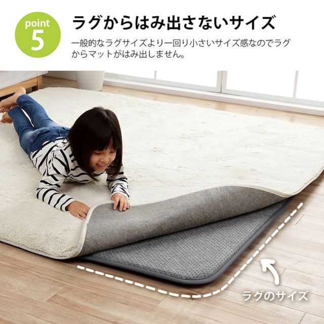 ラグ 下敷き 滑り止め 滑りにくい 防音 へたりにくい ボリューム ウレタン30mm クッション性 約180×235cm 床暖房 ホットカーペット対応