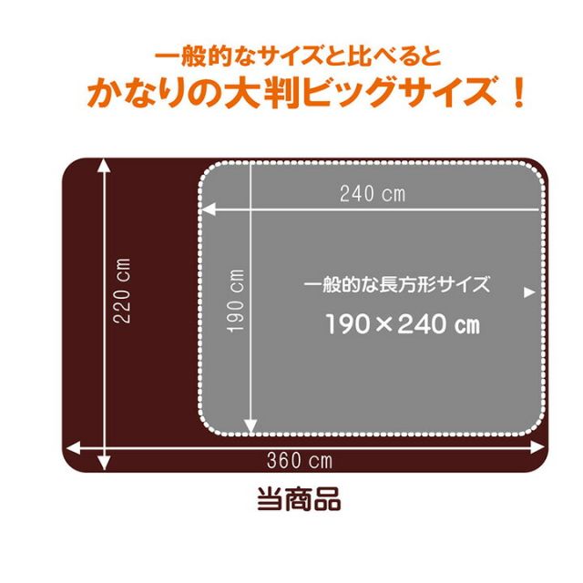 ラグ こたつ敷き布団 長方形 大きい 幅広ラグ 約220×400cm