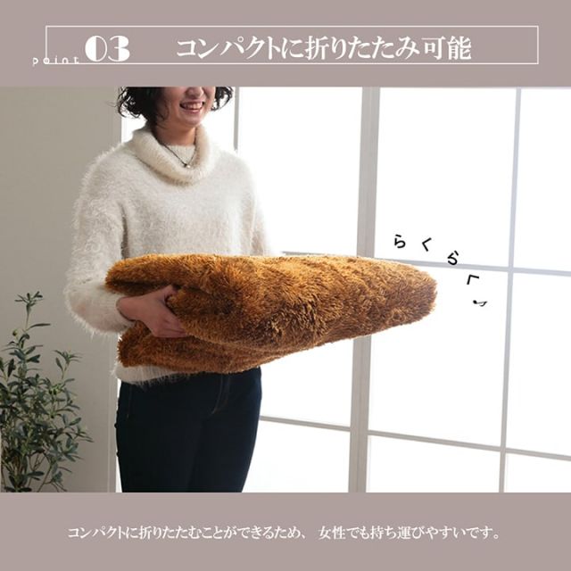 ラグ 長方形 シャギー 長毛 コンパクト 滑りにくい加工 制菌加工 洗える オールシーズン 約3畳 約200×250cm 床暖房 ホットカーペット対応