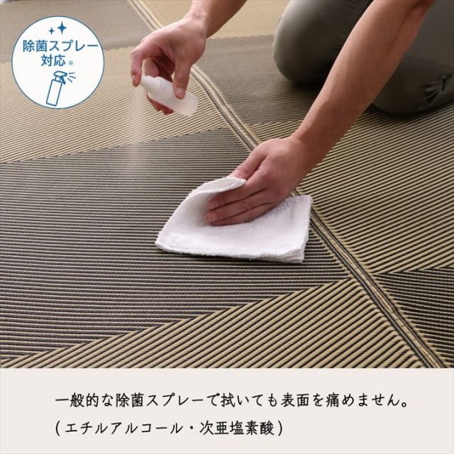 洗える ござ 日本製 国産 カーペット 丈夫 除菌スプレー対応 敷詰 ラグ 敷物 ナチュラルスタイル アウトドア レジャー ペット 江戸間3畳（約174×261cm）
