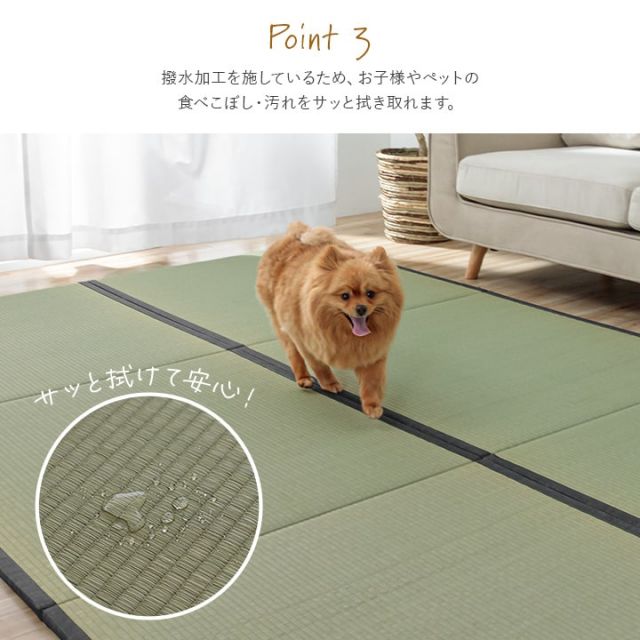 撥水 国産 い草 日本製 置き畳 ユニット畳 簡単 和室 ナチュラル 約88×176cm 単品