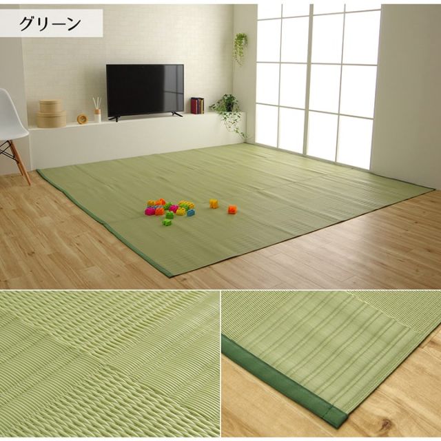 ラグ 洗える カーペット 日本製 国産 抗菌 防臭 消臭 アウトドア レジャー 敷物 和室 シンプル 江戸間2畳(約174×174cm)