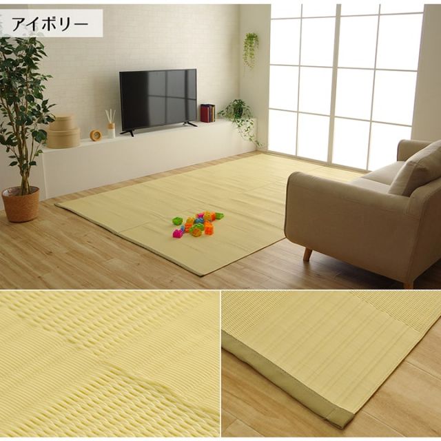 ラグ 洗える カーペット 日本製 国産 抗菌 防臭 消臭 アウトドア レジャー 敷物 和室 シンプル 江戸間2畳(約174×174cm)