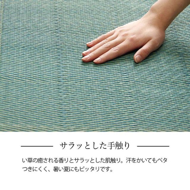 い草ラグ 花ござ カーペット 格子柄 ナチュラル シンプル 和室 抗菌防臭 消臭 お手入れ簡単 夏快適さらさら 団地間4.5畳 (約255×255cm）