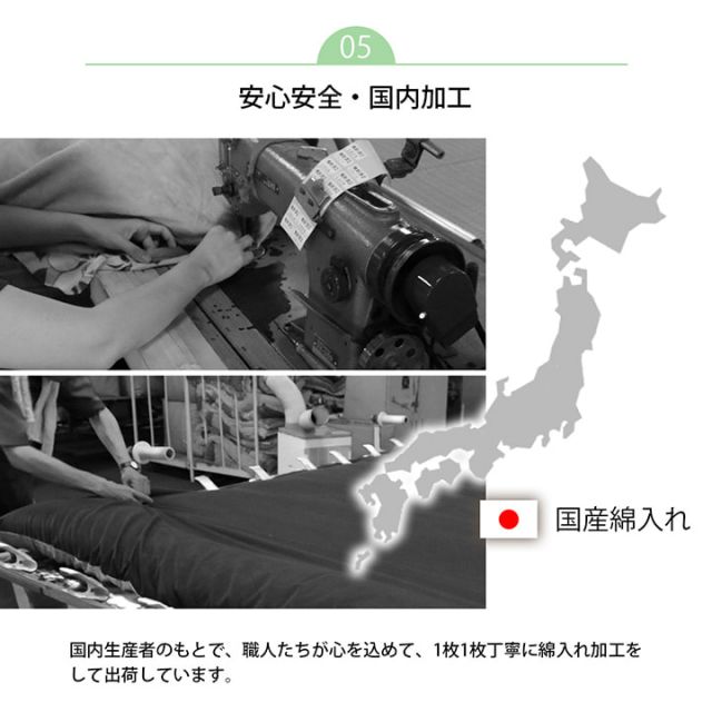 国産固綿40mm使用 フランネル生地 ふっくら敷 『スムースF敷』 約190×190cm