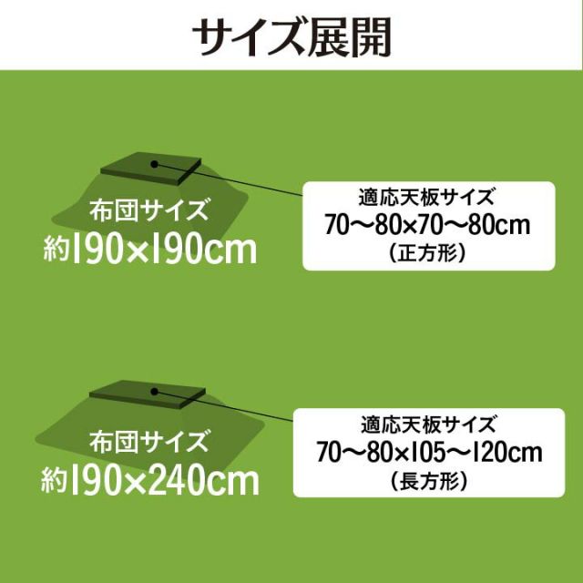 スーパSALE10倍＆4時間限定10％OFF こたつ布団 正方形 洗える コンパクト 切り離し 掃除 簡単 約190×190cm