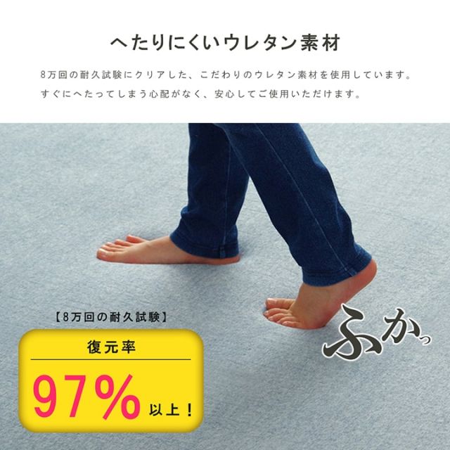 ラグ 正方形 滑りにくい 防音 ボリューム 厚い へたりにくい パイル地 無地 約185×185cm 約2畳 オールシーズン ホットカーペット対応 床暖房対応