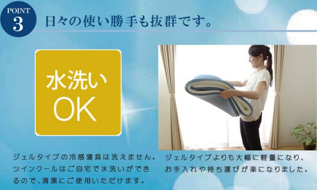 スーパSALE10倍＆4時間限定10％OFF 冷感 置き枕 洗える 低反発 接触冷感 『ツインクール 置き枕』 約20×30cm