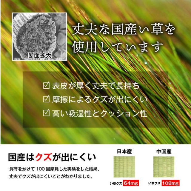 純国産 い草 上敷き カーペット 格子柄 江戸間8畳(約348×352cm）