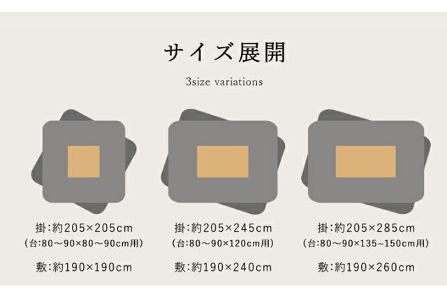スーパSALE10倍＆4時間限定10％OFF こたつ布団 長方形大 掛け敷きセット  約205×285cm