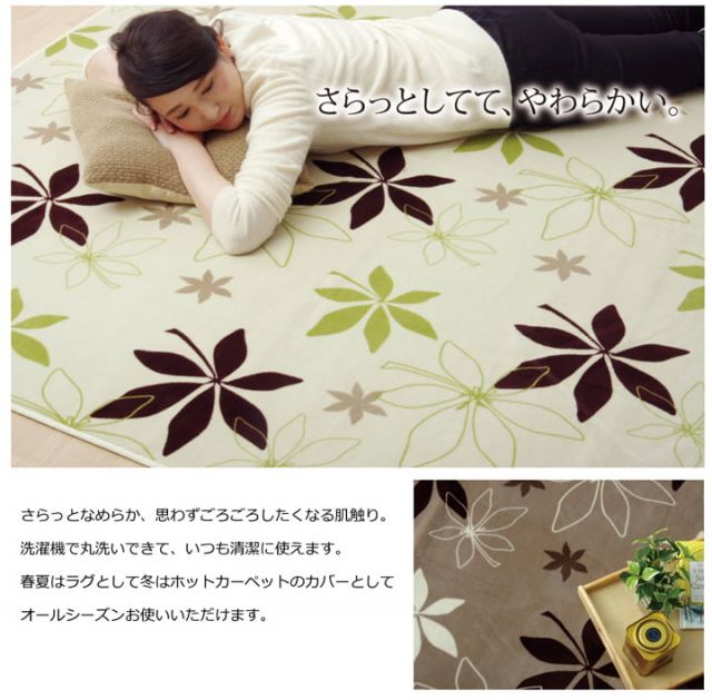 ラグ カーペット 4畳 洗える 抗菌 防臭 無地 『WSプランタ』 約200×300cm （ホットカーペット対応）