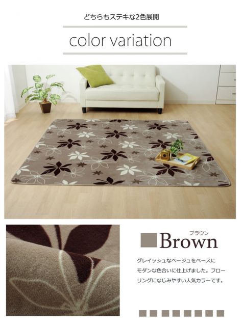 ラグ カーペット 4畳 洗える 抗菌 防臭 無地 『WSプランタ』 約200×300cm （ホットカーペット対応）