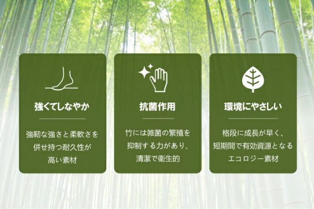 竹 ラグ カーペット 裏地付き 天然素材 丈夫 抗菌防臭 消臭 お手入れ お掃除 簡単 楽 約174×261cm
