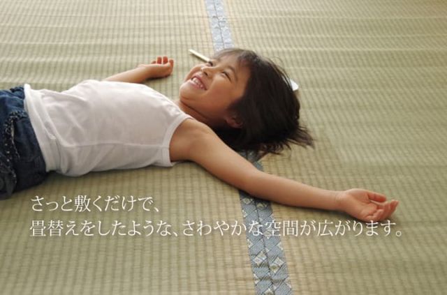 純国産 い草 上敷き カーペット 糸引織 『湯沢』 団地間4.5畳(約255×255cm）