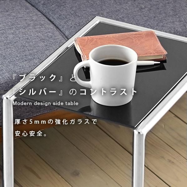 3%OFFクーポン有  ベッドサイドテーブル スリム サイドテーブル キャスター 付き ベッド横テーブル ガラス コの字 ブラック ソファ サイドテーブル ベッド脇 高さ 調整 MI