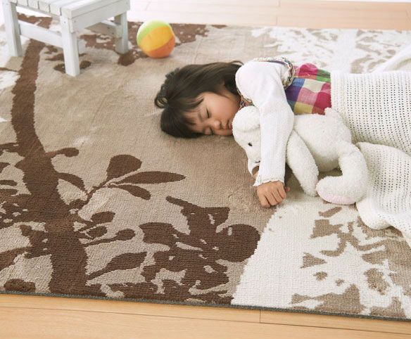 ラグマット/絨毯 GROVE RUG 140cm×200cm ブラウン 長方形 『NEXTHOME』 〔リビング ダイニング〕代引NG