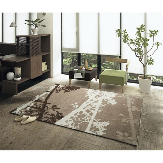 ラグマット/絨毯 GROVE RUG 140cm×200cm ブラウン 長方形 『NEXTHOME』 〔リビング ダイニング〕代引NG
