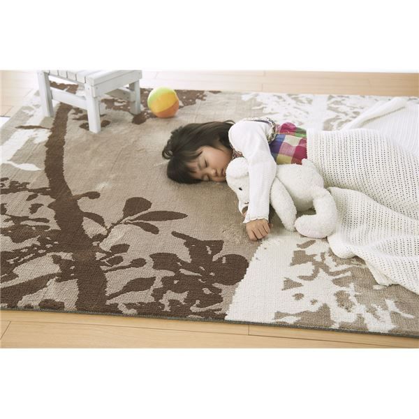 ラグマット/絨毯 GROVE RUG 140cm×200cm ブラウン 長方形 『NEXTHOME』 〔リビング ダイニング〕代引NG