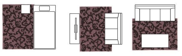 ラグマット/絨毯 KARAKUSA RUG 140cm×200cm パープル 長方形 『NEXTHOME』 〔リビング ダイニング〕代引NG
